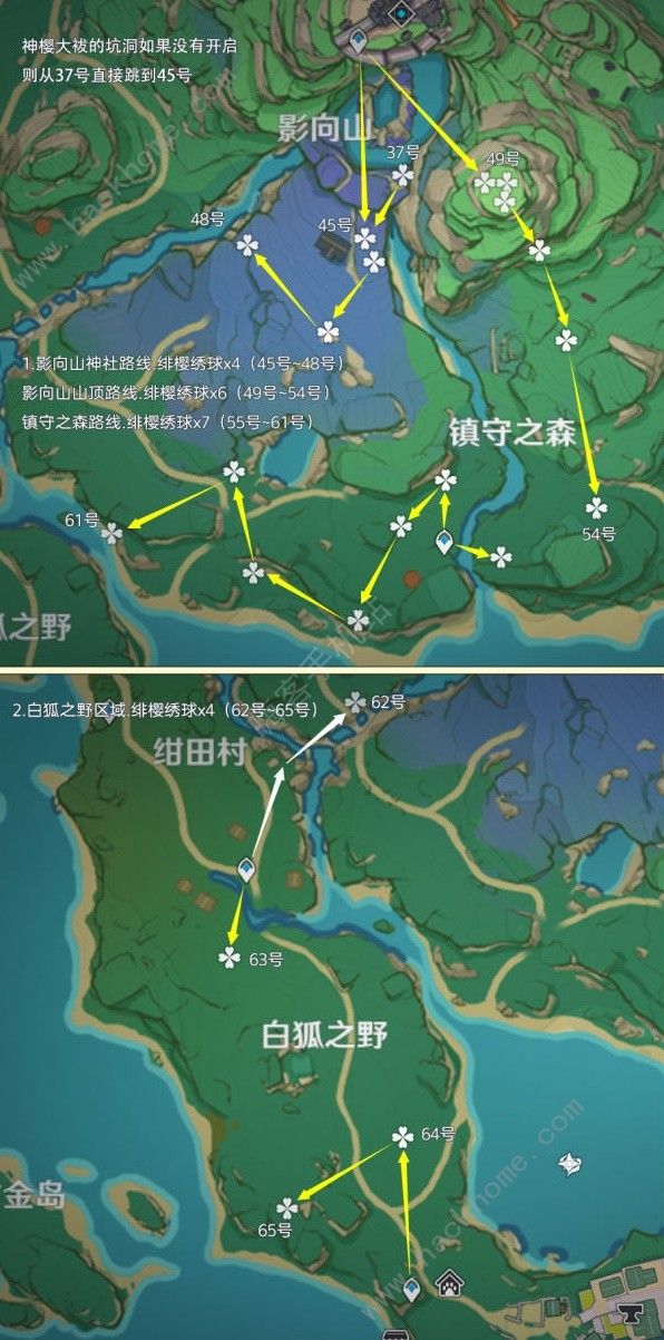 原神4.3绯樱绣球采集路线大全 新版本绯樱绣球收集位置一览[多图]图片4