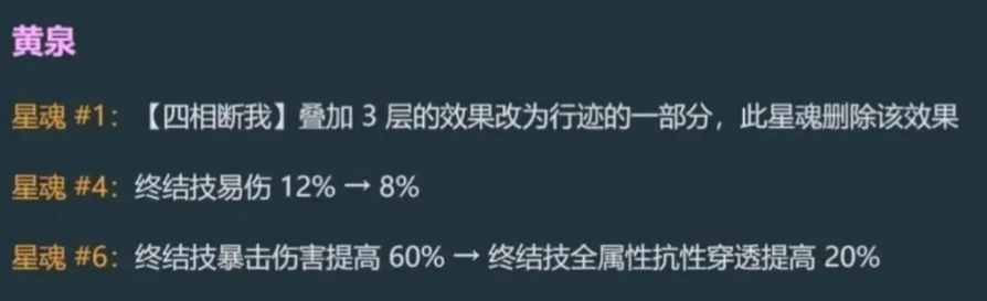 崩铁黄泉v4修改了哪些